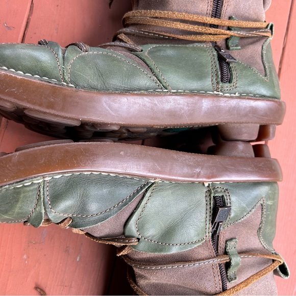 El Naturista green leather boots slouch style. Tie wrap made in Spain Sz 7 - Picture 8 of 9